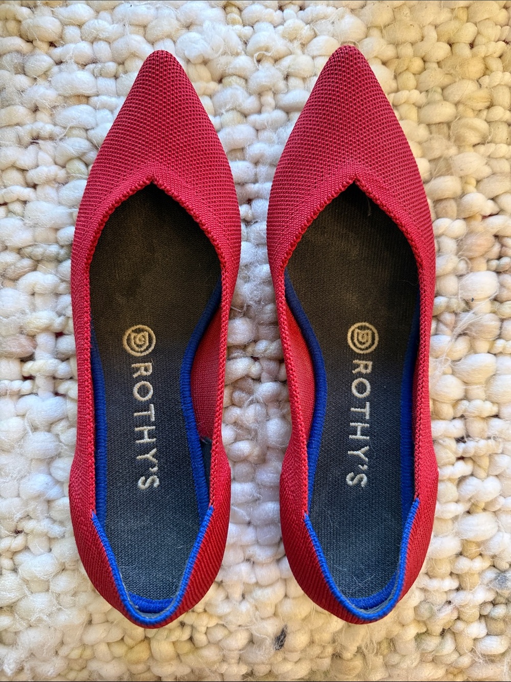 Rothy's Red Pointed Flats size 7.5 - Picture 1 of 4